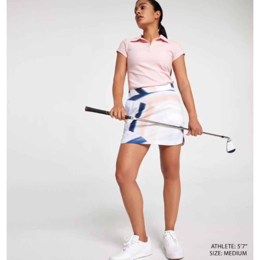NWT CALIA Birdie White Stretch Mesh Pocket Athletic Summer Golf Skort Sz S